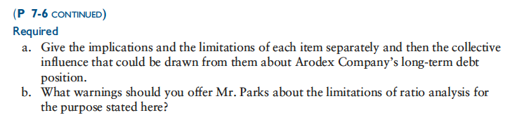 a great rating. Thank you! P 7-6 Mr. Parks has asked you