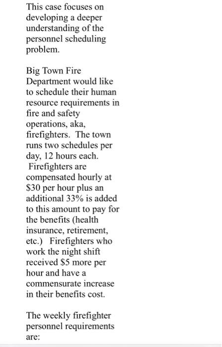  This case focuses on developing a deeper understanding of the personnel