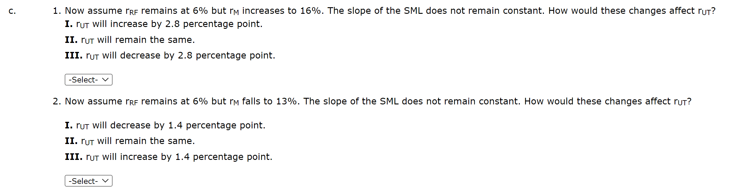 return on UT Stock? Round your answer to one decimal place. 4