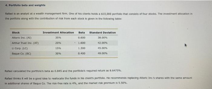 as a portfolio. Most individuals and institutions invest in a portfolto, making