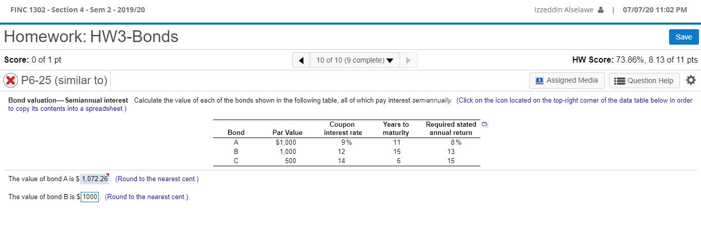 FINC 1302 - Section 4 - Sem 2 - 2019/20 Izzeddin