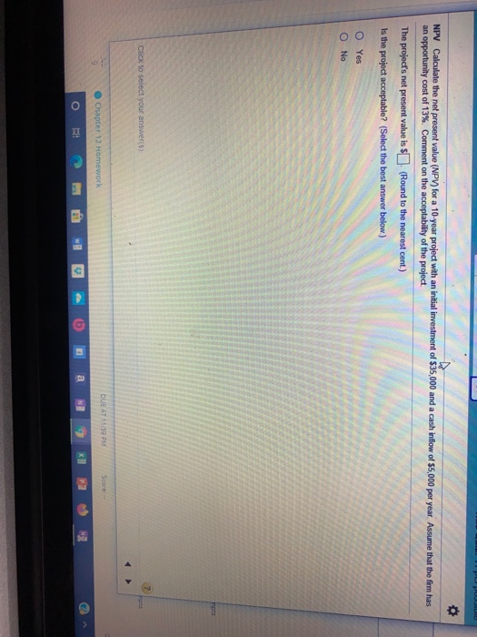  NPV Calculate the net present value (NPV) for a 10-year project