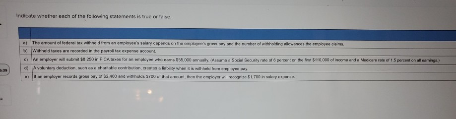 CAN YOU PLEASE HELP ME SOLVE THIS Indicate whether each of the