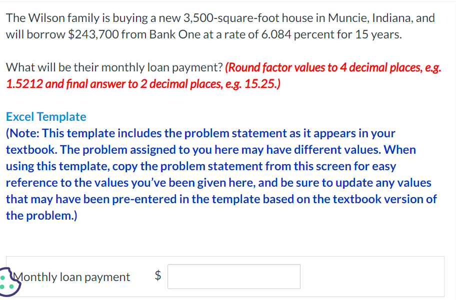 Excel Template (Note: This template includes the problem statement as it
