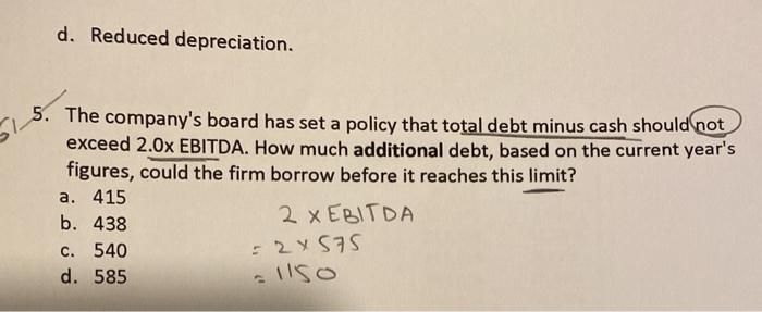 Deduct deprecation EBIT Add back deprecation Opening profit Interest Pre-tax profit Tax