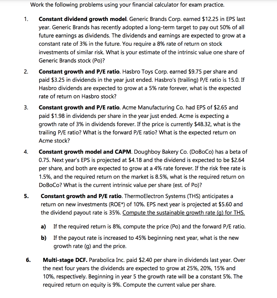  can you answer 3,4,5 please Work the following problems using your