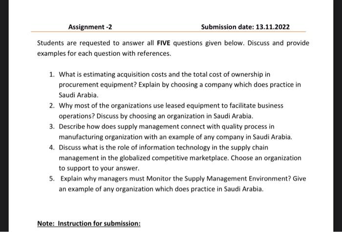 please Students are requested to answer all FIVE questions given below. Discuss