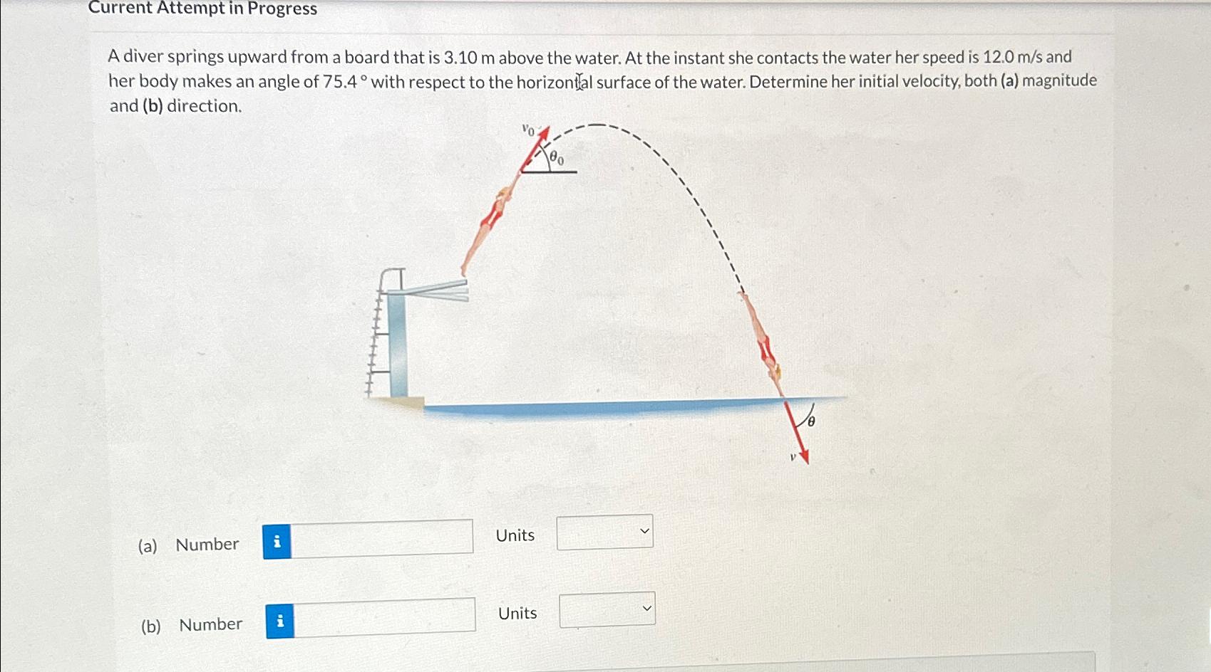 Current Attempt in Progress\ A diver springs upward from a board