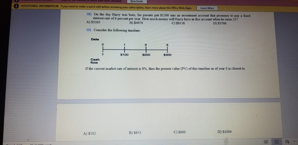 VSI U D OWOD Ive been disabled Reactivate ADDITIONAL INFORMATION If