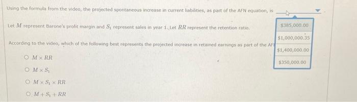 not just awnsers plz. MRRMS1MS1RRM+S1+RR Using the formula from the video, the