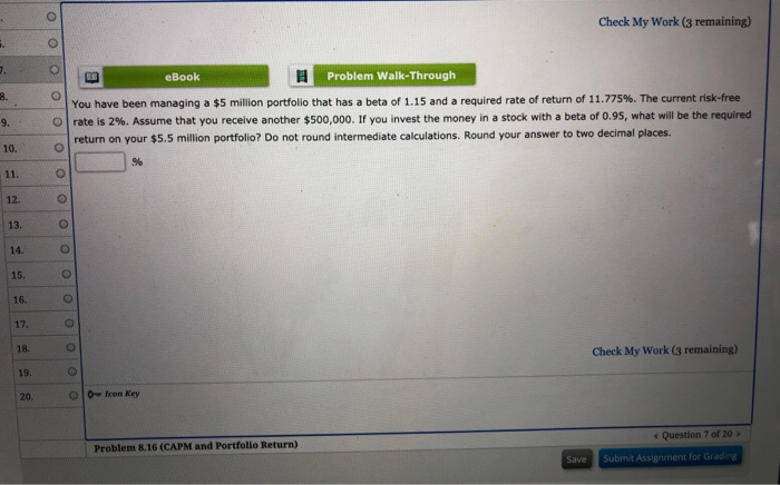  Check My Work (3 remaining) . o B 8. o 9.