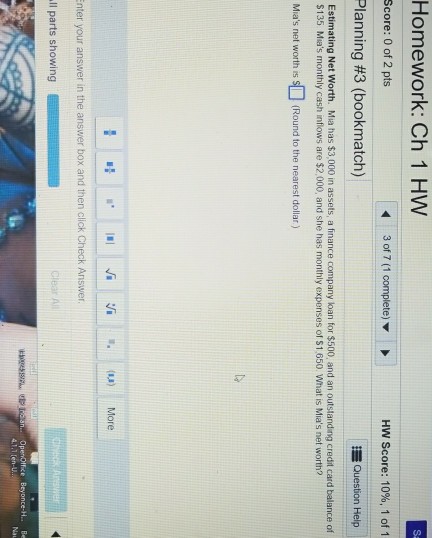  I cannot figure out this problem Homework: Ch 1 HW Score: