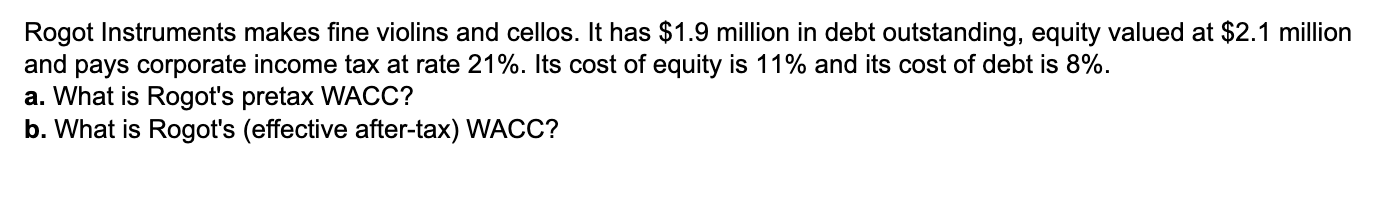  Rogot Instruments makes fine violins and cellos. It has $1.9 million