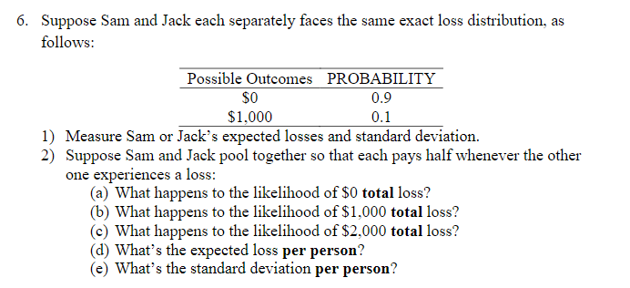6. Suppose Sam and Jack each separately faces the same exact