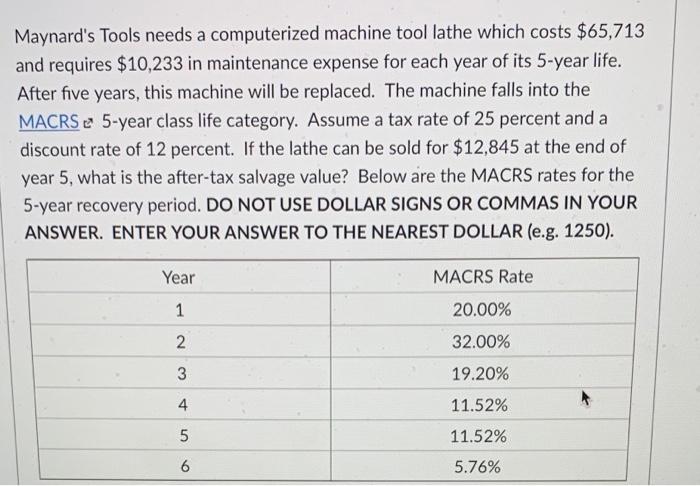 DO BOTH Maynard's Tools needs a computerized machine tool lathe which costs