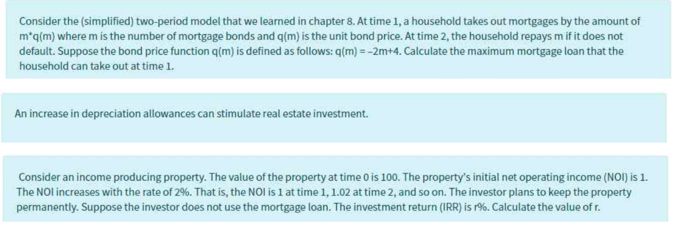 True or False (please answer all 3) Consider the (simplified) two-period model