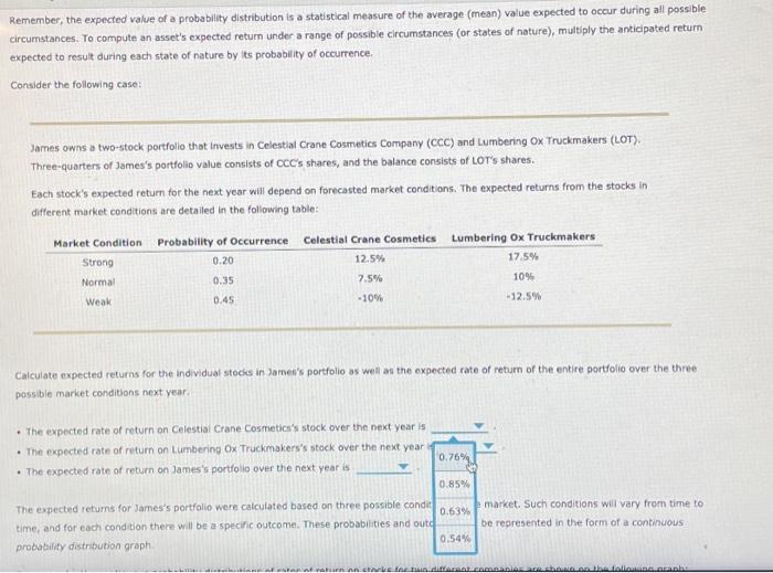 2 Remember, the expected value of a probability distribution is a statistical