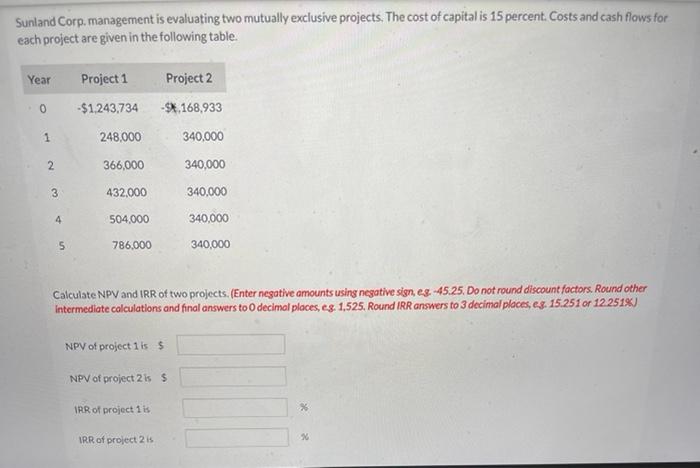  I need Irr system 1, irr system 2 npv system 1,