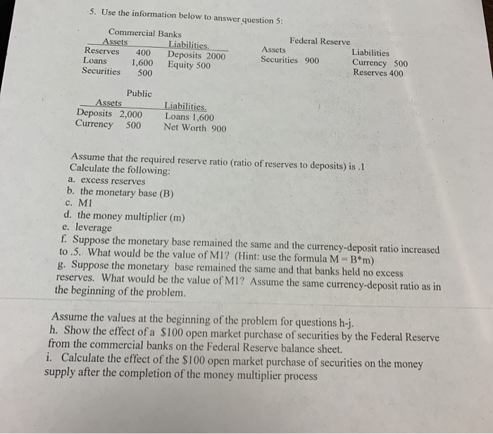  please just answer question e, f, g, h, i -5. Use