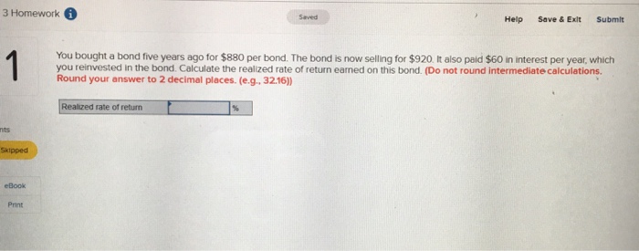  3 Homework Saved Help Save & Exit Submlt You bought a