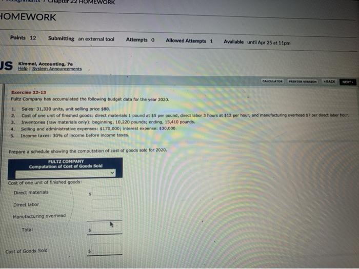  MEWORK HOMEWORK Points 12 Submitting an external tool Attempts o Allowed