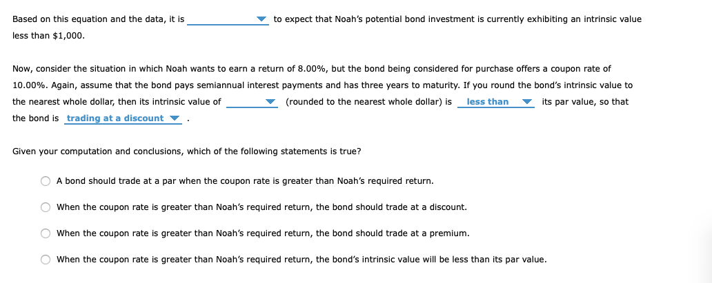 assume Noah wants to earn a return of 12.00% and is offered