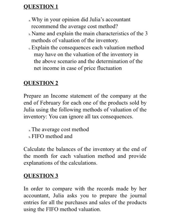 net income in case of price fluctuation QUESTION 3 In order to