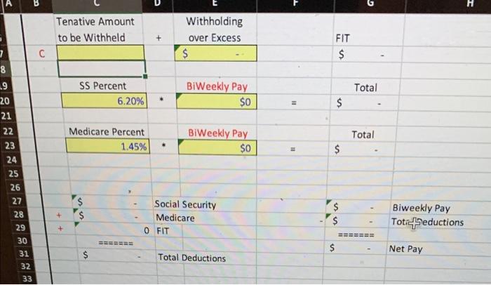 FOR INCOME TAX WITHHOLDING. You will need this table in Steps A,B,