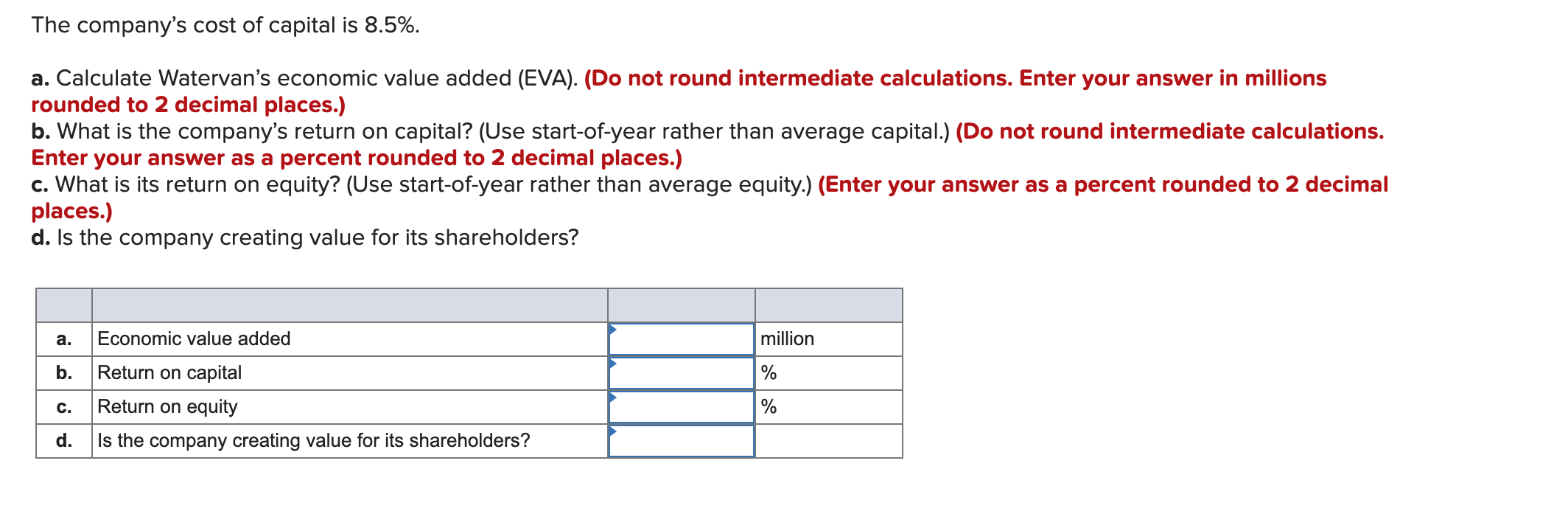 Watervan Corporation: INCOME STATEMENT (Figures in $ millions) Net sales Cost of