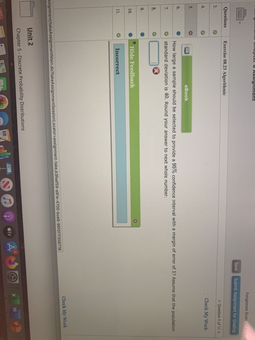  A nment Score Questions Exercise 08.23 Algorithmic Save Submit Assignment for