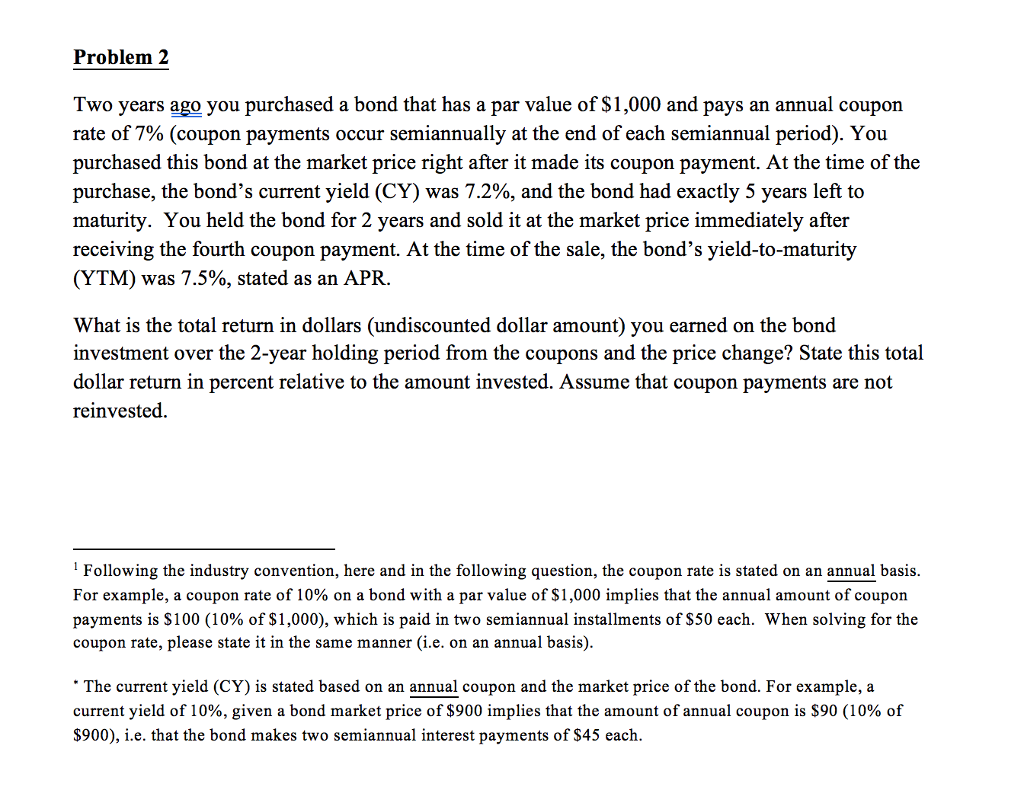 Please show how you solved it!! Two years ago you purchased a