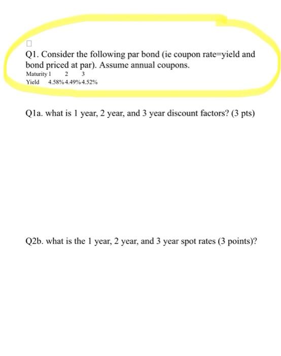 answer Q2B only! based on Q1 on the top Q1. Consider the