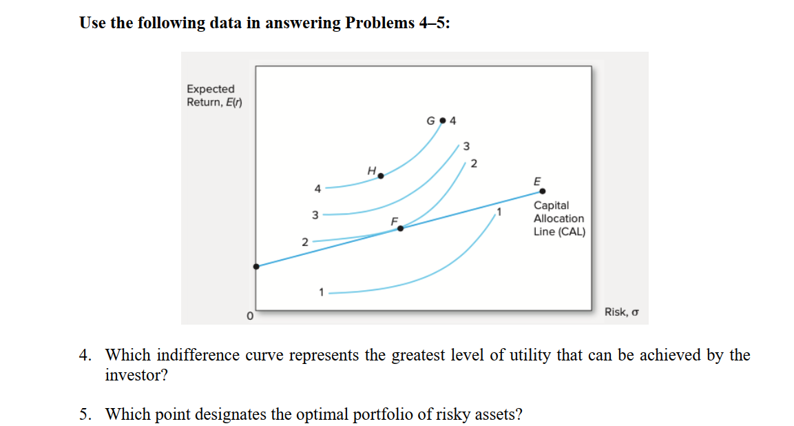 Use the following data in answering Problems 4-5: 4. Which indifference