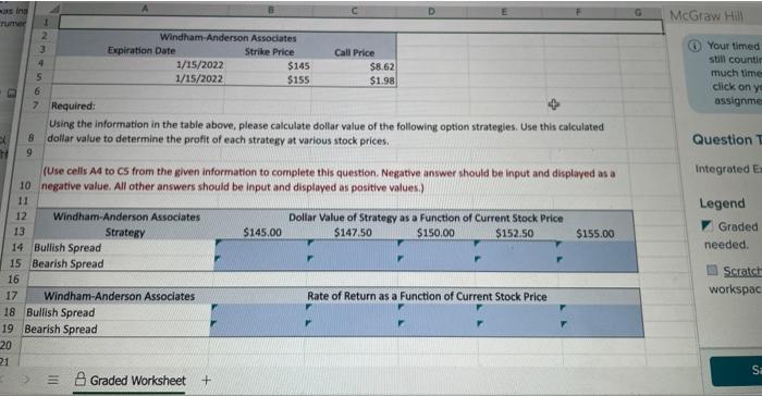  Required: Using the information in the table above, please calculate dollar