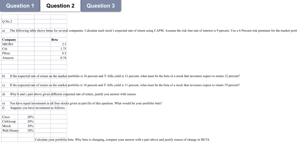 Question 1 Question 2 Question 3 O No.2 a) The following