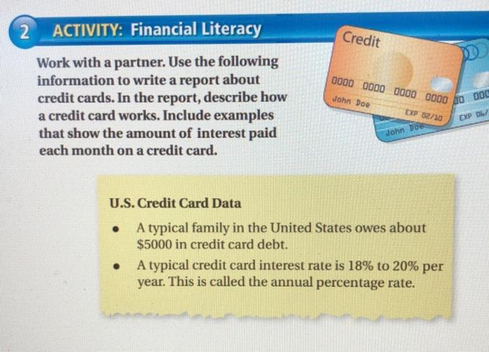 i need help explaining fhis, please 2 ACTIVITY: Financial Literacy Credit 0000
