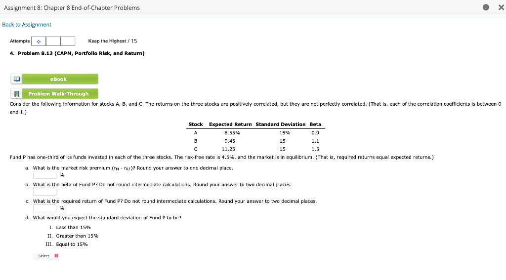  Assignment 8: Chapter 8 End-of-Chapter Problems Back to Assignment Attempts Keep