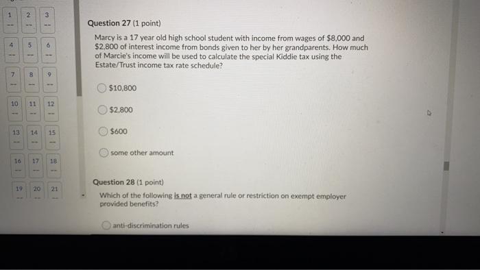 27 1 2 3 4 5 6 Question 27 (1 point) Marcy