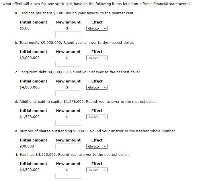 Effect options: increase, decrease or no change. What effect will a two-for-one