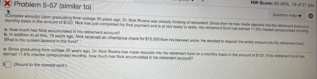 How do you work this problem on a HP 10BII+ calculator HW