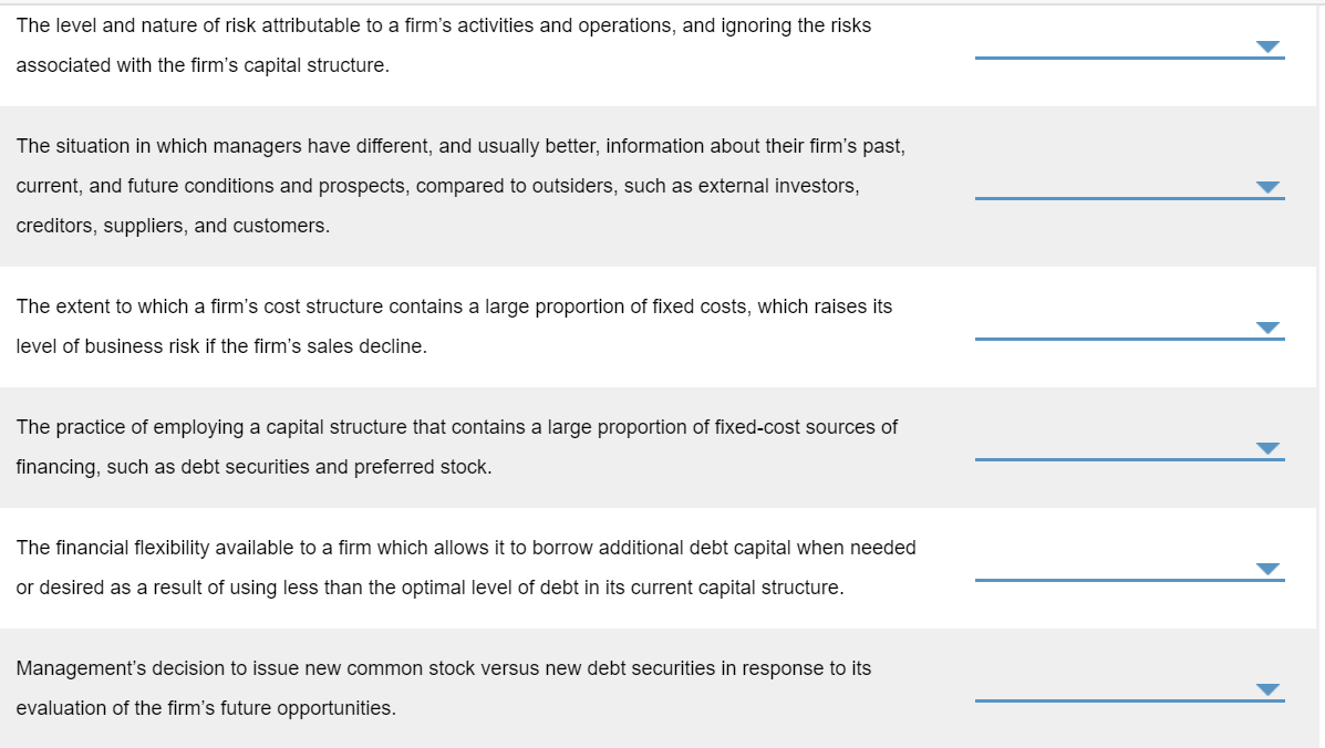 first drop down box: with options of : range or specific level