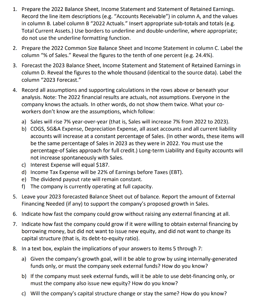 2022 year-end values in your employer's financial accounts are shown below. All