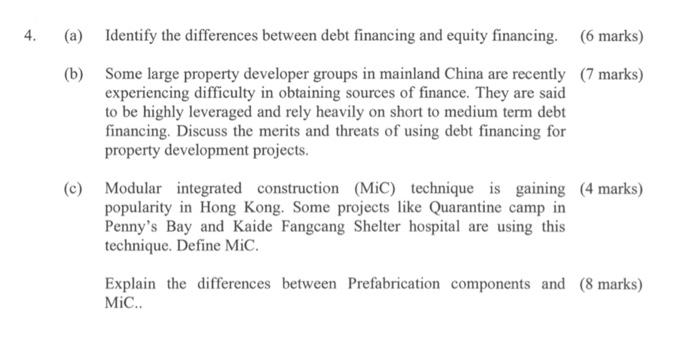 (a) Identify the differences between debt financing and equity financing. (6