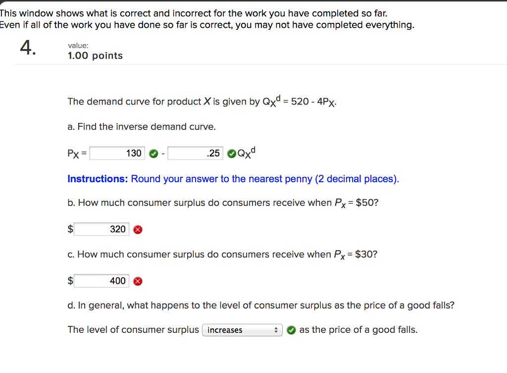  This window shows what is correct and incorrect for the work