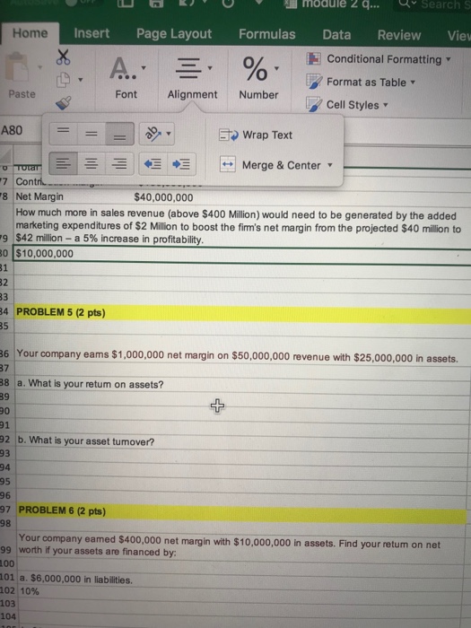  module 2 q ~ Search Home Insert Page Layout Formulas Data