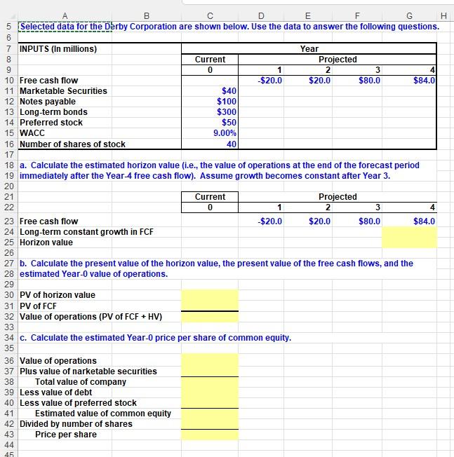 Please provide the formula in each cell please. Would like to know