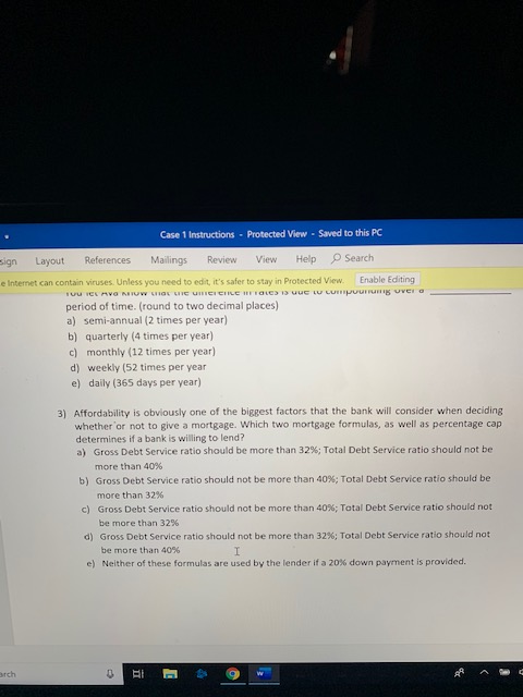  Case 1 Instructions - Protected View . Saved to this PC