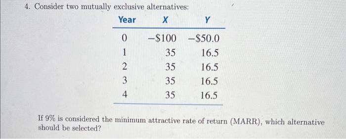If 9% is considered the minimum attractive rate of return (MARR), which