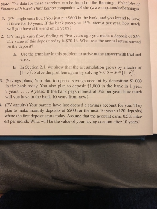 please help with number 3! show work with excel Note: The