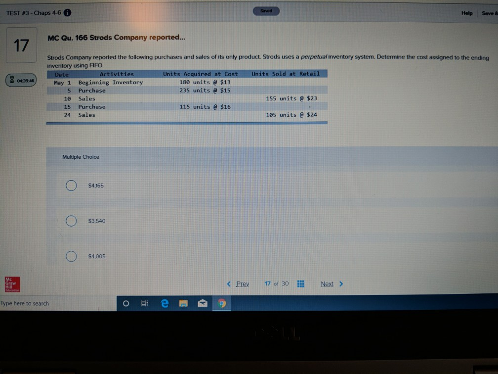 TEST #3 - Chaps 46 Served Help Save & MC Qu.